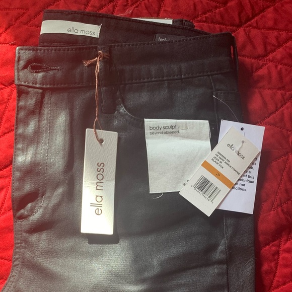 NWT Ella Moss black coated high rise skinny ankle jeans 29 - Picture 5 of 6